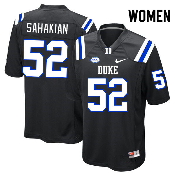 Women #52 Micah Sahakian Duke Blue Devils College Football Jerseys Stitched-Black